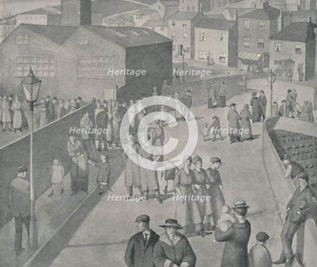 'Leaving the Munition Works, 1918', 1920. Artist: Winifred Knights.