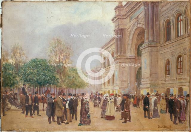 Leaving the Salon, at the Palais de l'Industrie, c1890. Creator: Jean Beraud.