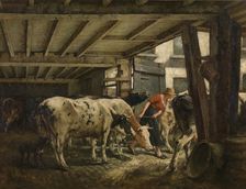 Leaving the Stable, c1860-1900. Creator: Jan Stobbaerts