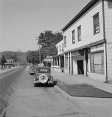 Leaving town on U.S. 99, Tenino, Thurston County, Western Washington, 1939. Creator: Dorothea Lange