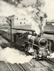 Leaving Budapest. An express train departs from the Central Station 1935-36. Creator: Unknown