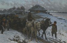 Leaving For The Hunt, 1915. Artist: Makovsky, Alexander Vladimirovich (1869-1924)