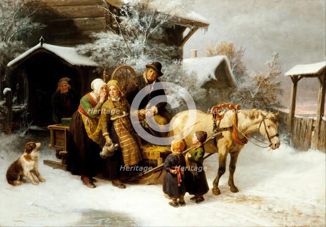 Leaving Home (Dalecarlian Scene). Artist: Nordenberg, Bengt (1822-1902)