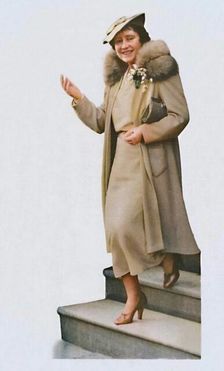 Leaving No. 3 Belgrave Square, for the christening of Princess Alexandra February 9, 1937. Creator: Unknown