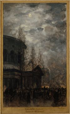 Leaving Paris in 1870 (Rotonde de la Villette), c12–1870. Creator: Leon-Pierre Herpin