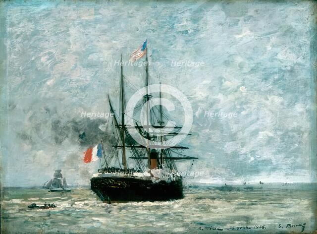 Leaving Port, 1868. Creator: Eugene Louis Boudin.