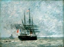 Leaving Port, 1868. Creator: Eugene Louis Boudin