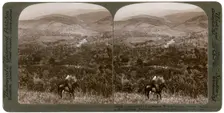 Lebanon, looking east over the upper Jordan Valley to Mount Hermon, 1900s.Artist: Underwood & Underwood