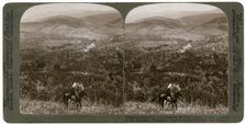 Lebanon, looking east over the upper Jordan Valley to Mount Hermon, 1900s.Artist: Underwood & Underwood