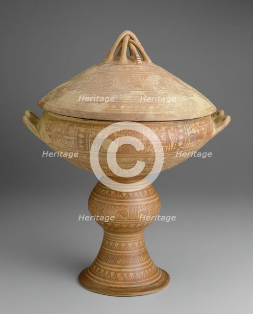 Lebes (Stemmed Bowl with Lid), 725-700 BCE. Creator: Unknown.