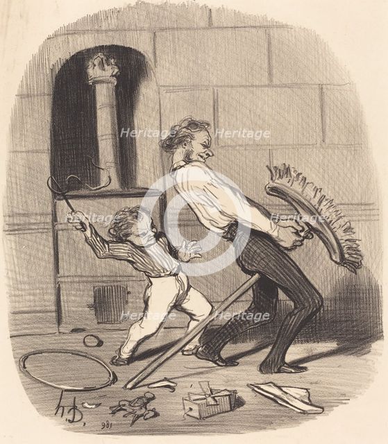 Leçon d'équitation, haute école, 1846. Creator: Honore Daumier.