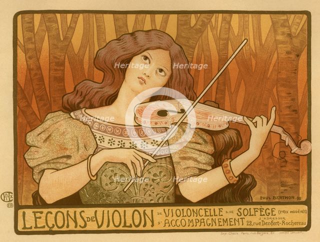 Leçons de Violon (Poster), 1898. Artist: Berthon, Paul (1872-1909)
