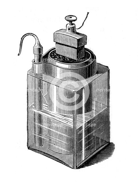 Leclanche wet cell, an early storage battery, 1896. Creator: Unknown.
