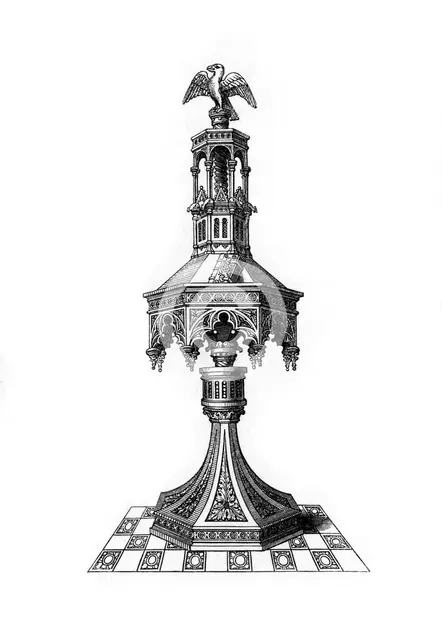 Lectern, c15th century?, (1843).Artist: Henry Shaw