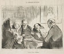 Lecture d'un testament, 1853. Creator: Honore Daumier