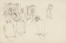 Lecture in an art gallery, c1950. Creator: Shirley Markham