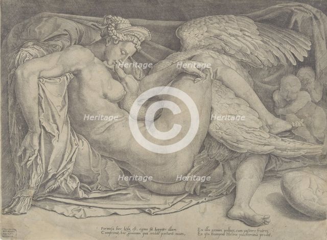 Leda and the Swan, 1544-66. Creator: Cornelis Bos.