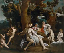 Leda and the swan, 1604. Creator: Eugenio Cajés