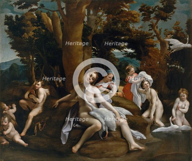 Leda and the swan, 1604. Creator: Eugenio Cajés.