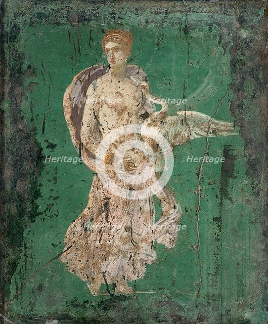 Leda and the Swan, 1st H. 1st cen. AD. Creator: Roman-Pompeian wall painting.