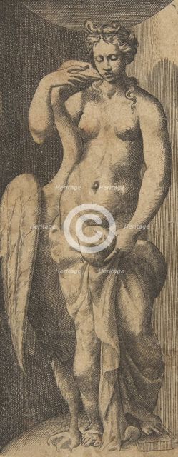 Leda and the swan, ca 1531-76. Creator: Giulio Bonasone.