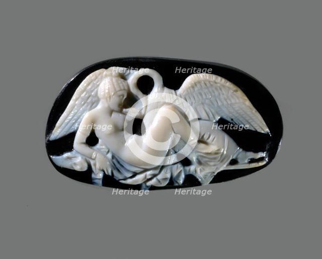 Leda and the Swan (Cameo), 3rd cen. AD. Creator: Classical Antiquities.