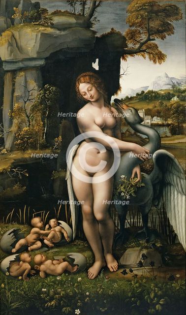 Leda and the Swan. Artist: Leonardo da Vinci, (School) 