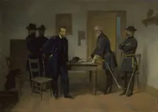 Lee Surrendering to Grant at Appomattox, ca. 1870. Creator: Alonzo Chappel