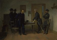 Lee Surrendering to Grant at Appomattox, ca. 1870. Creator: Alonzo Chappel