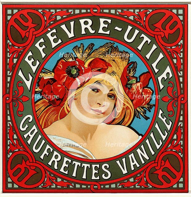 Lefèvre - Utile Gaufrettes Vanille , c. 1900. Creator: Mucha, Alfons Marie (1860-1939).