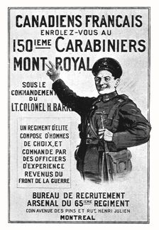 L'effort Canadien; Un appel, par affiche, Aux Canadiens francais 1914. Creator: Unknown