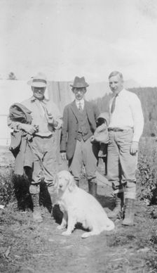 Left to right: Mr. Herron, Frank G. Carpenter and Duncan Stuart, between c1900 and 1916. Creator: Unknown