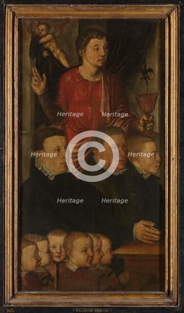 Left wing of a Memorial Triptych, formerly called the Gertz Memorial Triptych, with nine male Donor  Creator: Unknown.