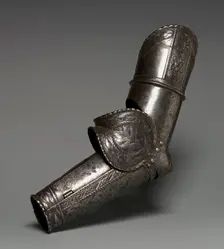 Left Arm Elements from a Boy's Armor (Lower Cannon, Couter, Rerebrace), c. 1560 (some modern). Creator: Unknown