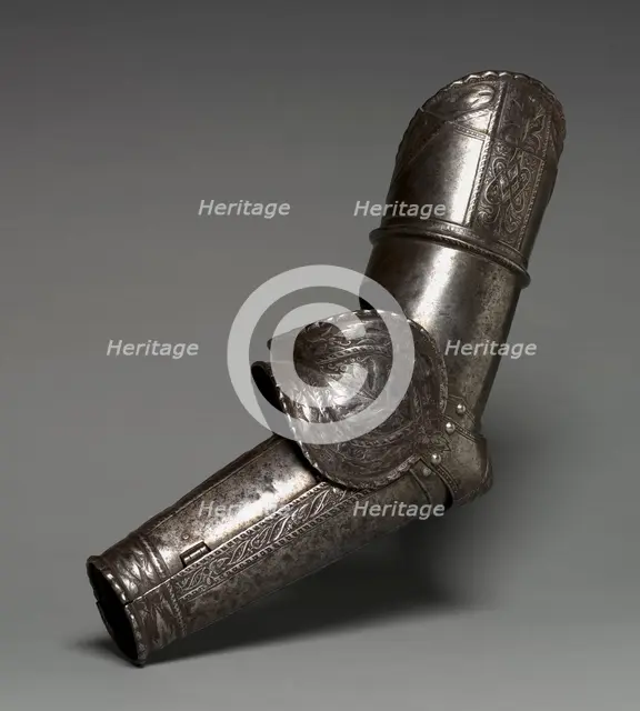 Left Arm Elements from a Boy's Armor (Lower Cannon, Couter, Rerebrace), c. 1560 (some modern). Creator: Unknown.