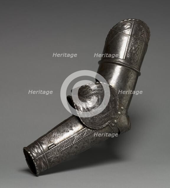 Left Arm Elements from a Boy's Armor (Lower Cannon, Couter, Rerebrace), c. 1560 (some modern). Creator: Unknown.