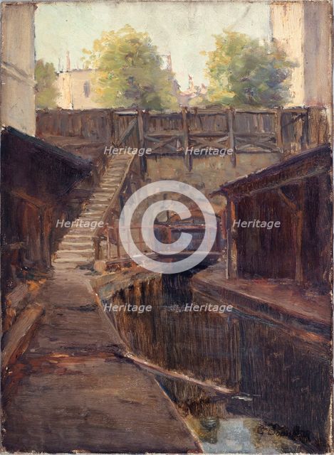 Left arm of the Bièvre, boulevard Arago, c1900. Creator: Germain Eugene Bonneton.