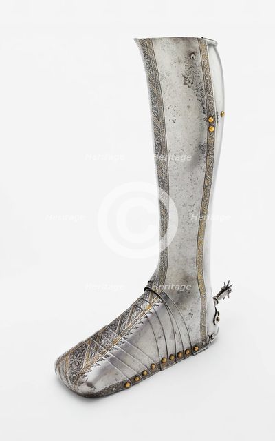 Left Greave and Sabaton, Landshut, 1540/50. Creator: Wolfgang Grosschedel.