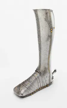 Left Greave and Sabaton, Landshut, 1540/50. Creator: Wolfgang Grosschedel