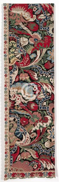 Left Half of a Pair of Needlework Bed Hangings in the Bizarre style, 1710-1720. Creator: Unknown.