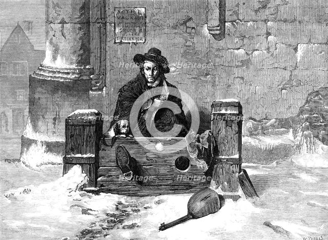 "Left Out In The Cold," by J. Ritchie,...the Winter Exhibition at the French Gallery, Pall-Mall,1869 Creator: W Thomas.
