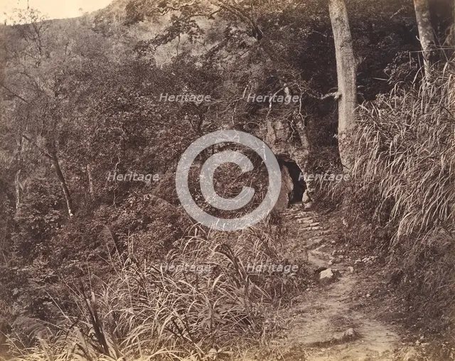 Left Road up to Yuen foo Monastery, ca. 1869. Creator: Afong Lai.