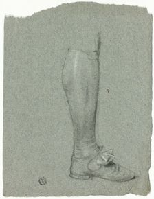Leg of Standing Figure (recto); Sketch of Shoes (verso), n.d. Creator: John Downman