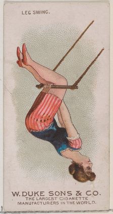 Leg Swing, from the Gymnastic Exercises series (N77) for Duke brand cigarettes, 1887., 1887. Creator: Unknown