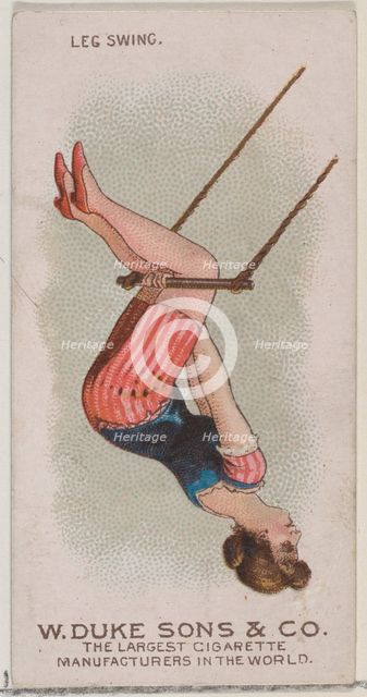 Leg Swing, from the Gymnastic Exercises series (N77) for Duke brand cigarettes, 1887., 1887. Creator: Unknown.