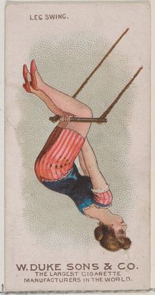 Leg Swing, from the Gymnastic Exercises series (N77) for Duke brand cigarettes, 1887., 1887. Creator: Unknown