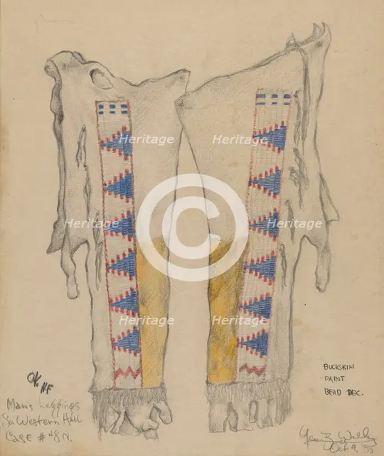 Leggings, 1935. Creator: George B. Wally.