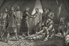 Legend of the Four Blood Bars, 9th century, (1890). Creator: Unknown