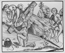 Legend of the infant Richard of Pontoise, (c1170-1179) crucified by Jews, 1493, (1878). Creator: Unknown