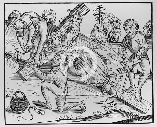 Legend of the infant Richard of Pontoise, (c1170-1179) crucified by Jews, 1493, (1878).  Creator: Unknown.